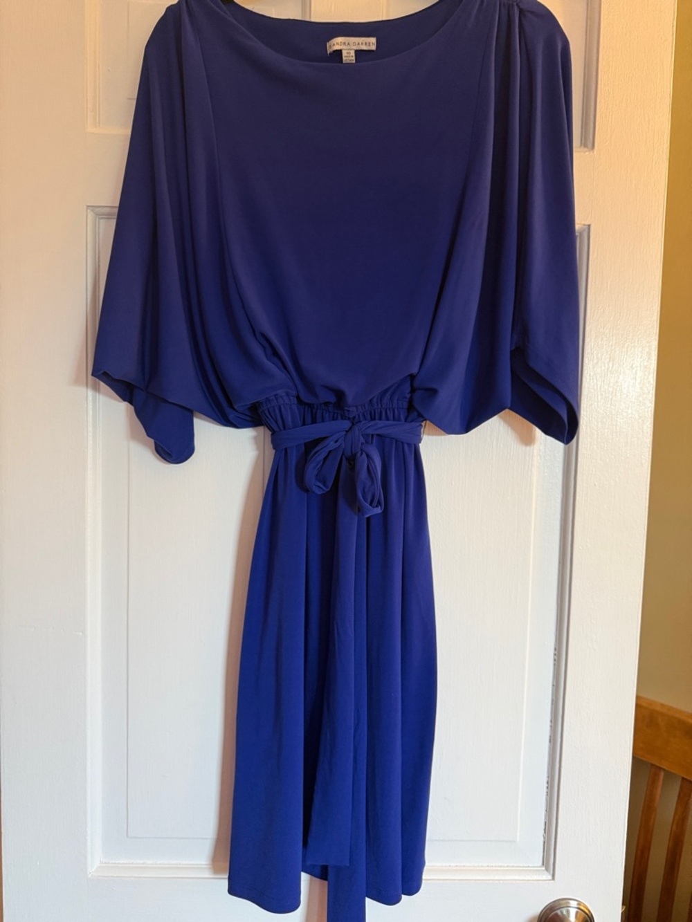 Sandra Darren Cobalt Blue Tie-Waist Midi Dress
